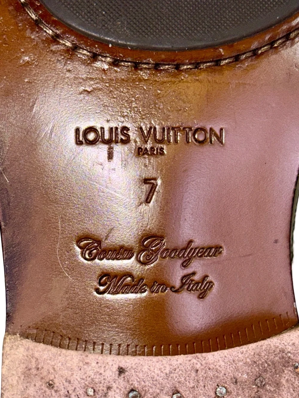 LOUIS VUITTON BLACK LEATHER BROGUES DERBY SHOES